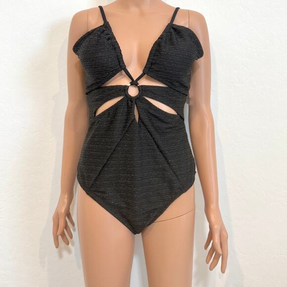 Time and Tru large cut out keyhole metallic shimmer one piece swimsuit SW 3030 - Picture 10 of 12